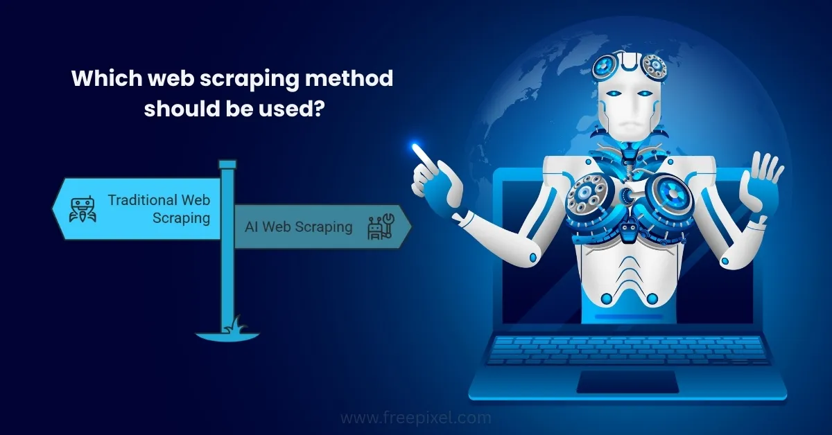 Comparison chart of traditional vs. AI web scraping