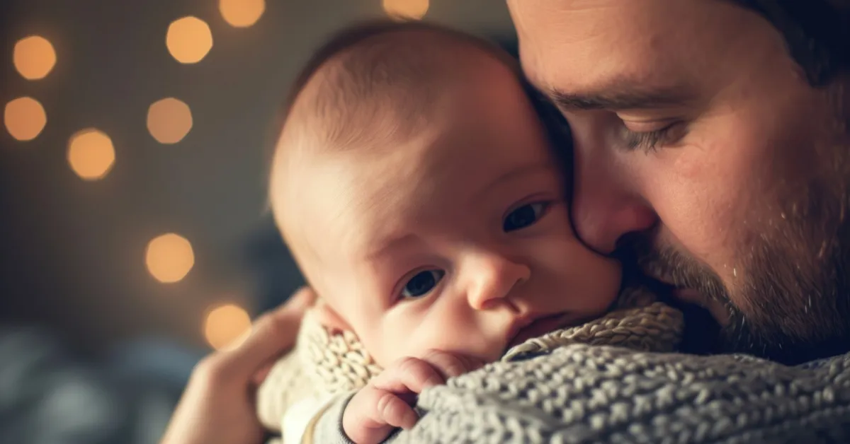 American Father Holding His Infant Baby