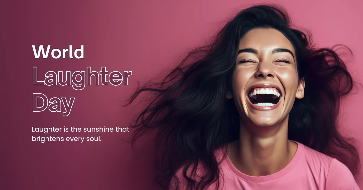 World Laughter Day - Woman with a happy smile.