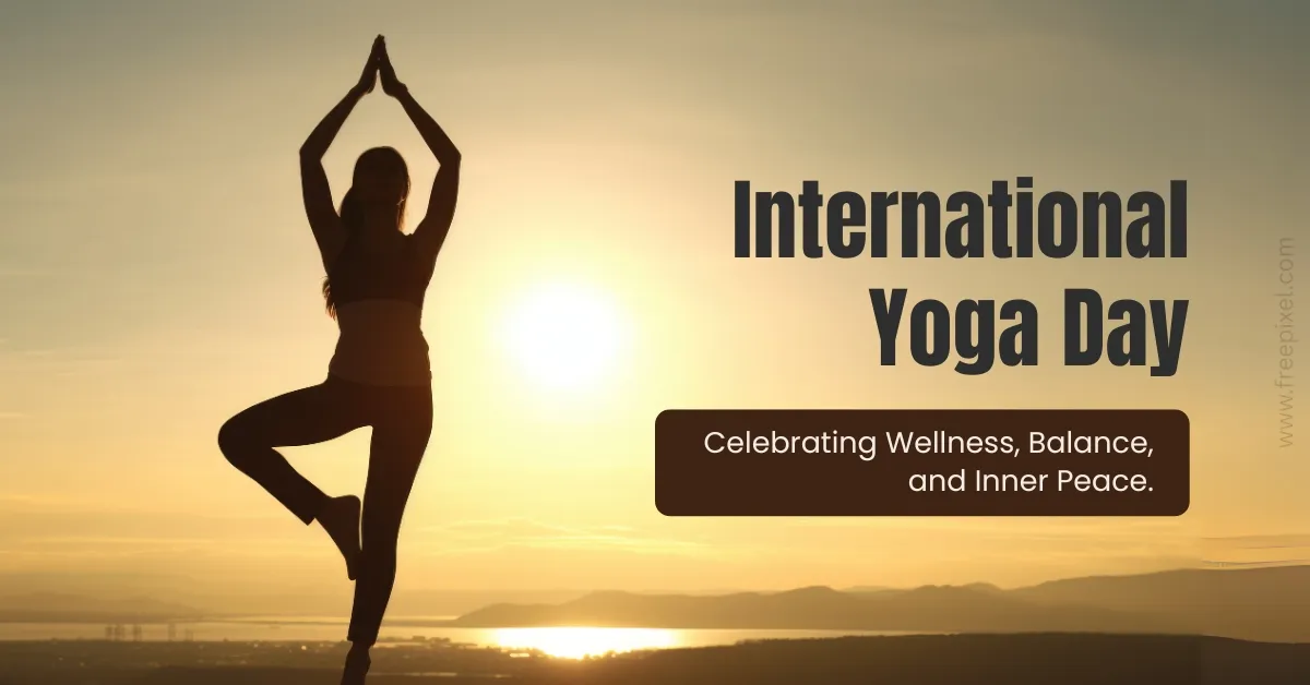 a person practicing yoga at sunset, creating a serene and peaceful atmosphere on International Yoga Day