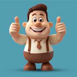 Free 3D Image of Character Showing Thumbs Up 3D
