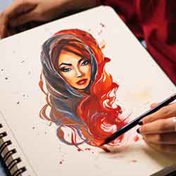Free Art Photo of a Person Drawing Portrait on Paper Free Art Photo of a Person Drawing Portrait on Paper