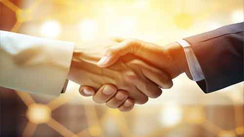 Free Business Image of Two People Shaking Hands