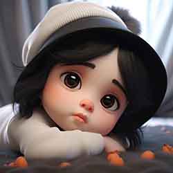 Free Cartoon and Character Image of a Girl Lying on Bed with Her Eyes Open Free Cartoon and Character Image of a Girl Lying on Bed with Her Eyes Open