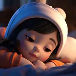 Free Cartoon and Character Image of a Girl Lying on Bed Free Cartoon and Character Image of a Girl Lying on Bed