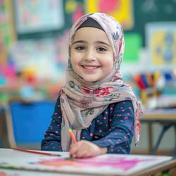 Free Education Photo Of A Muslim Girl Enjoying In Classroom