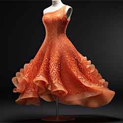 Free Fashion Image of An Elegant Orange Dress on Mannequin Free Fashion Image of An Elegant Orange Dress on Mannequin