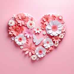 Free Floral Image of White and Pink Flowers making a Heart Shaped Pattern Free Floral Image of White and Pink Flowers making a Heart Shaped Pattern