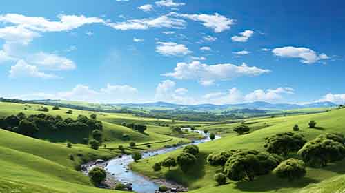 Free Nature and Environment Photo of A Scenic View of River and A Field