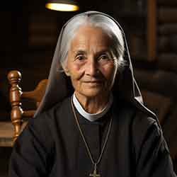 Free Religion photo of an elderly nun sitting on a chair Free Religion photo of an elderly nun sitting on a chair