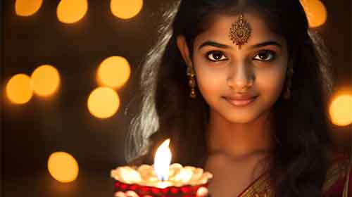 Free Religion photo of a girl posing with oil lamp on her hand Free Religion photo of a girl posingwith oil lamp on her hand