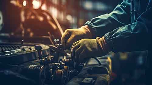Free Technology Image of Automechanic working on broken engine
