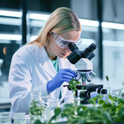 Free Healthercare And Medicine Image Of A Scientist Wearing Protective Gear And Looking Through Microscope Free Healthercare And Medicine Image Of A Scientist Wearing Protective Gear And Looking Through Microscope